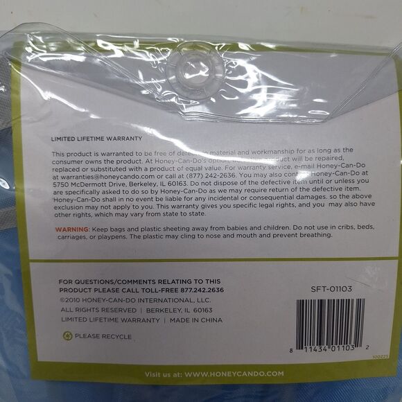 HoneyCanDo Quick Dry Shower Caddy Blue Mesh Toiletry Tote Bag Storage Pockets - Picture 5 of 5